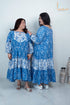 BLUE/WHITE COTTON JAIPURI DRESS